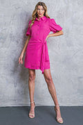 A solid woven mini dress - ID20001