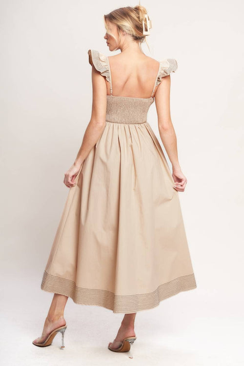 A solid woven midi dress -