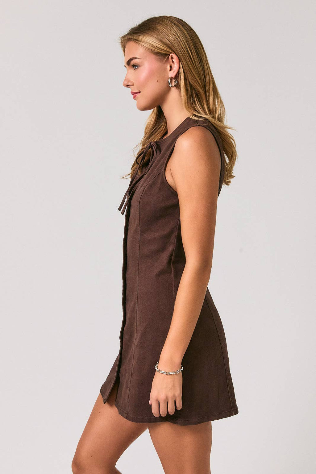 Suede Mini Bow Dress