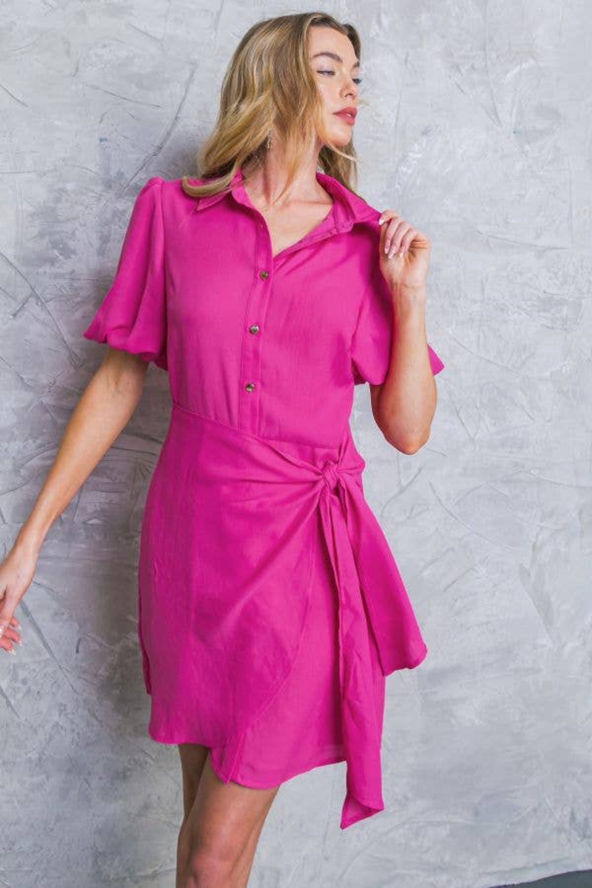 A solid woven mini dress - ID20001