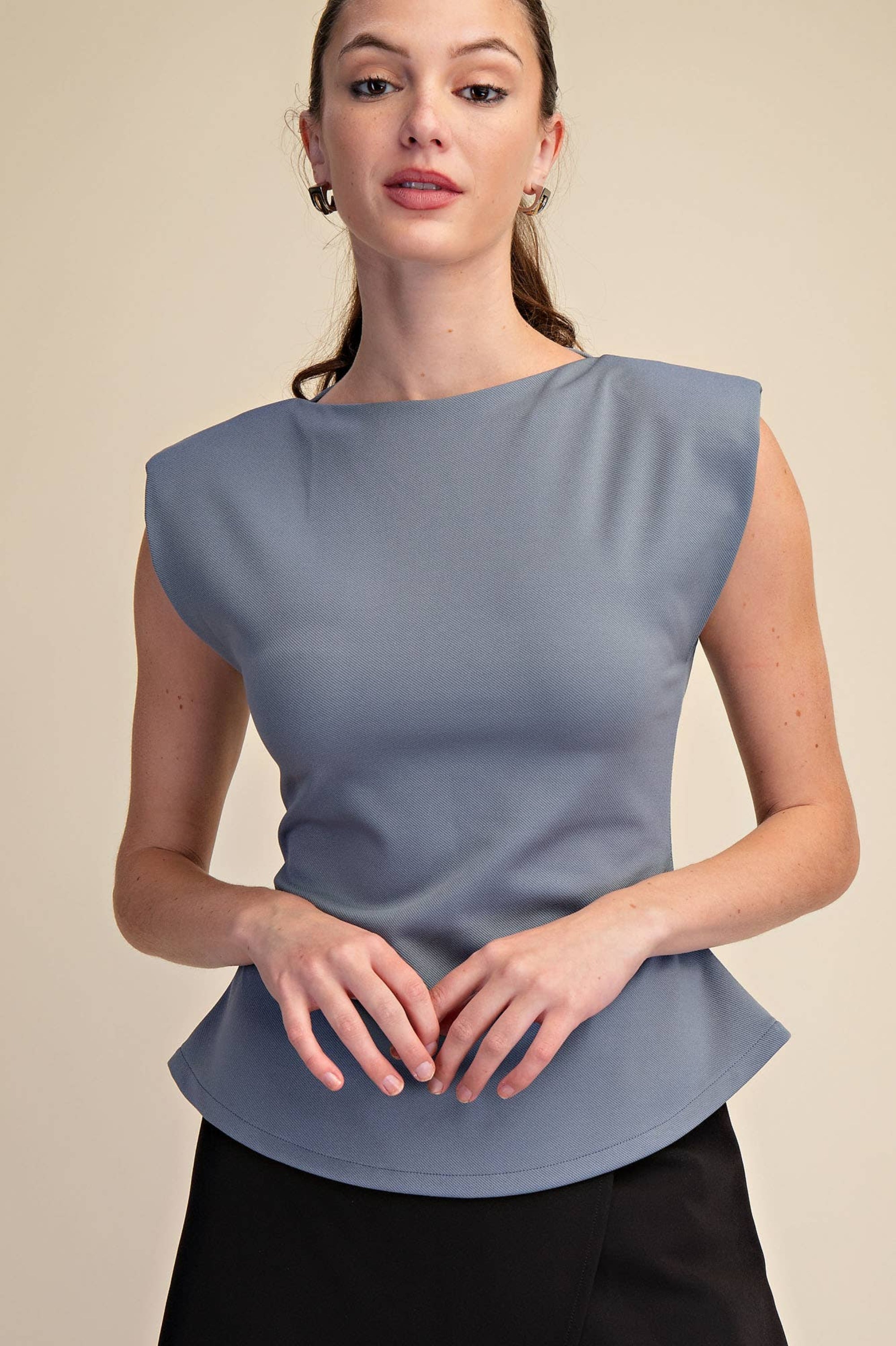 Peplum Slate Top