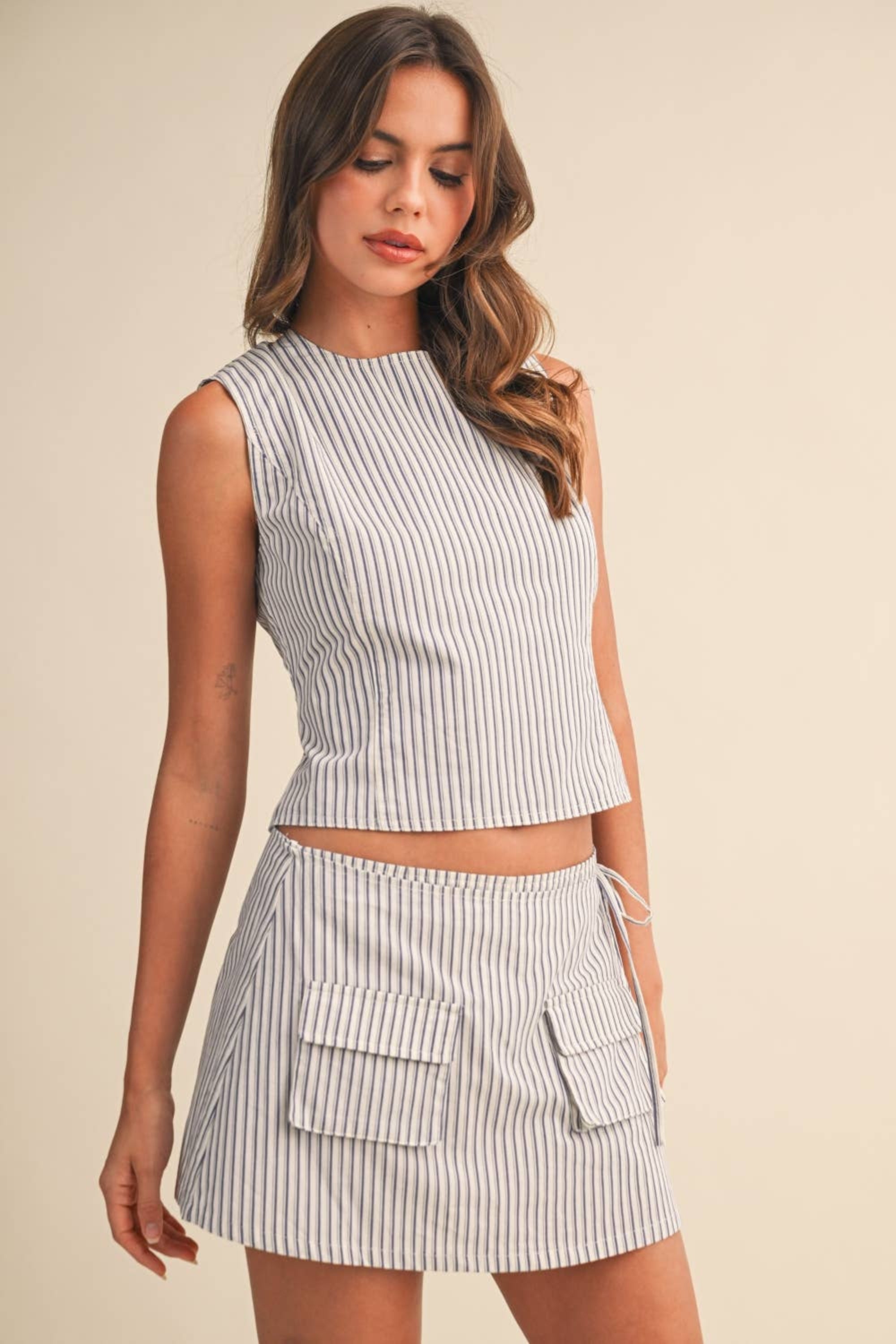 OPEN BACK WITH STRAP AND SKORT SET