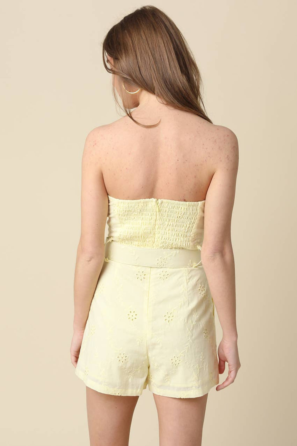 Kaya Strapless Belted Romper