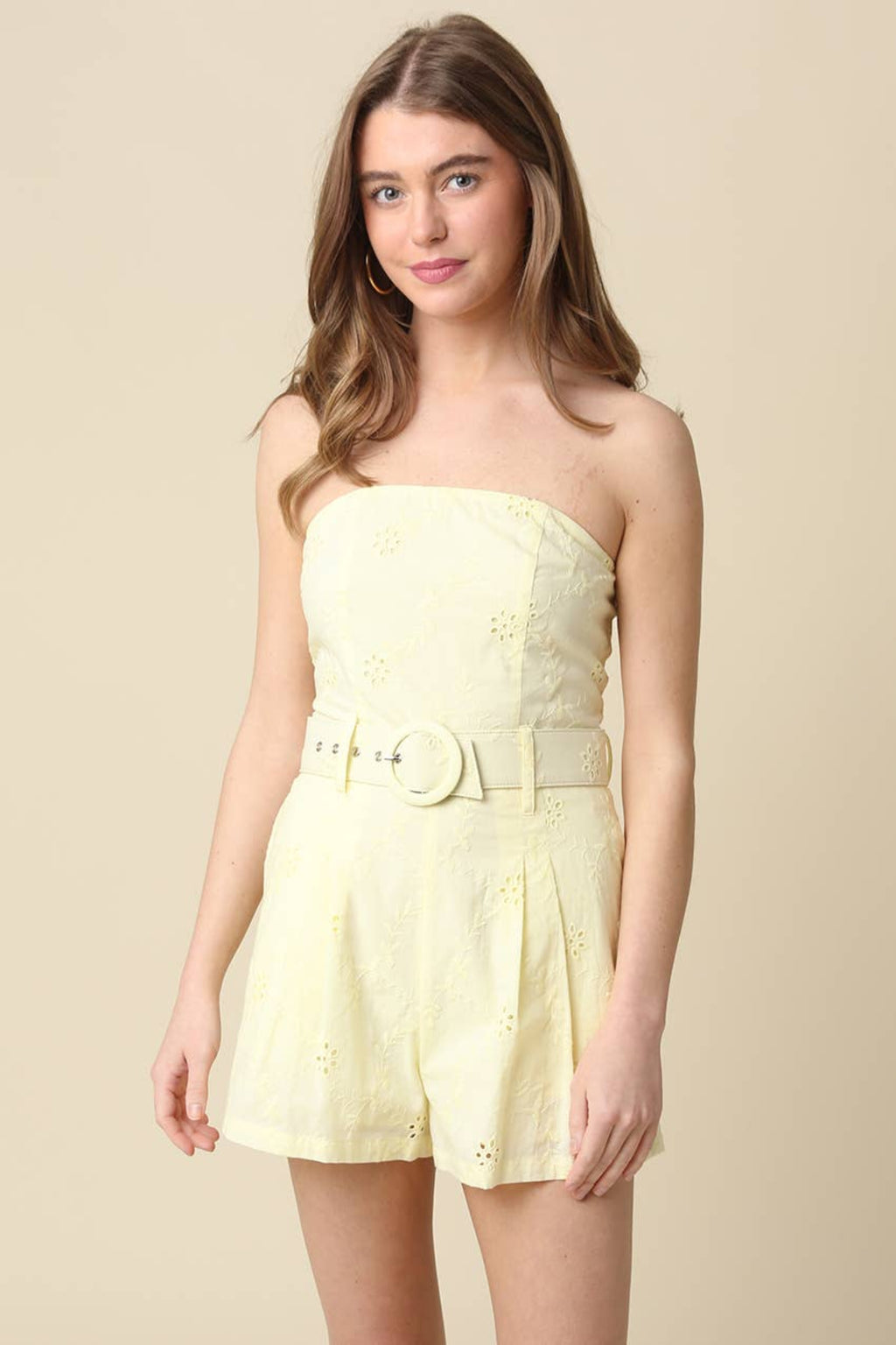Kaya Strapless Belted Romper