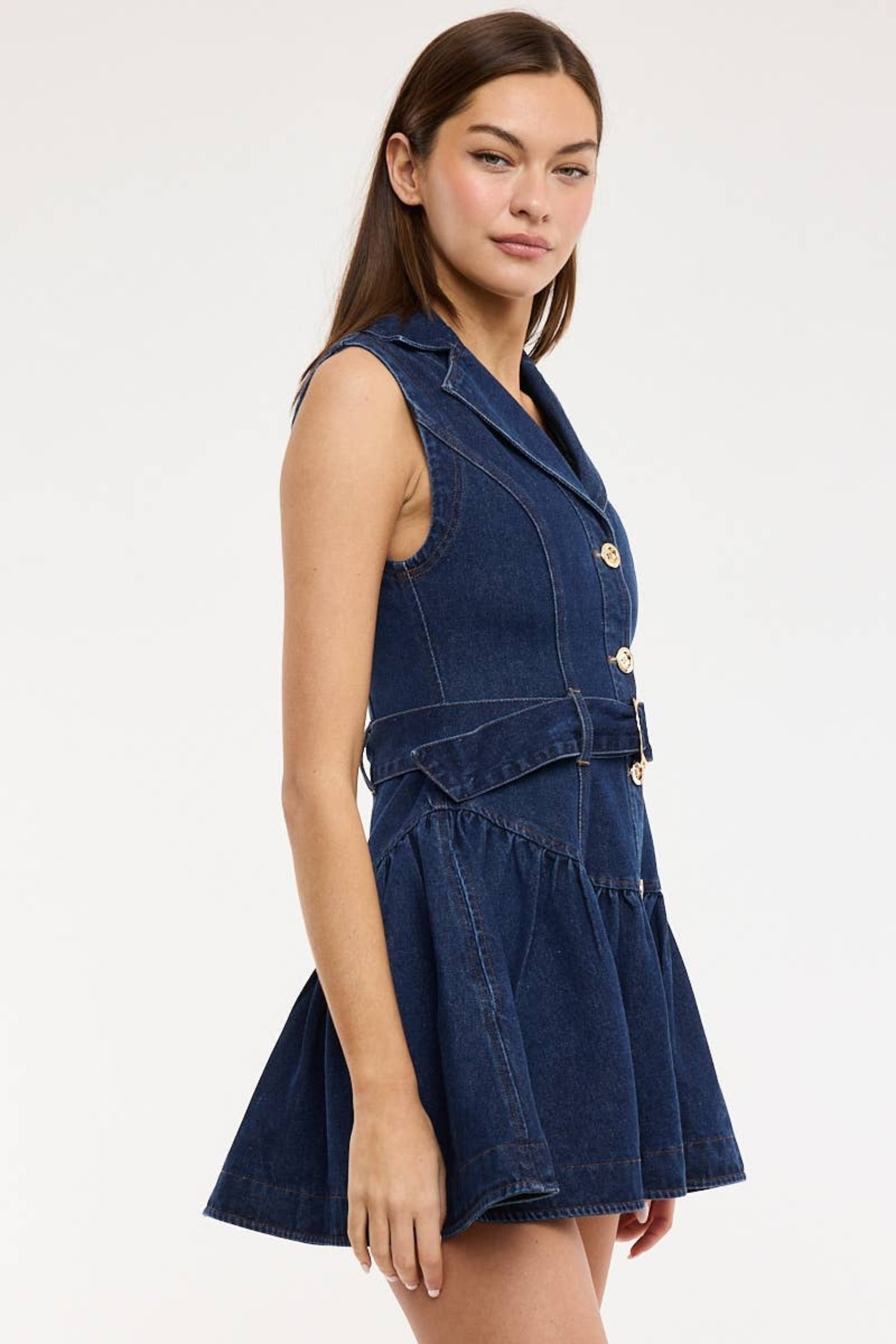Denim Button Down Mini Dress