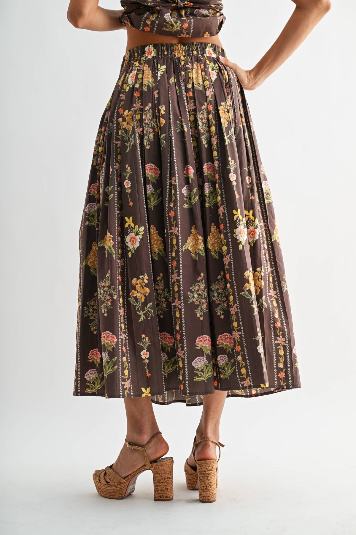 Floral Print Top and Skirt Set