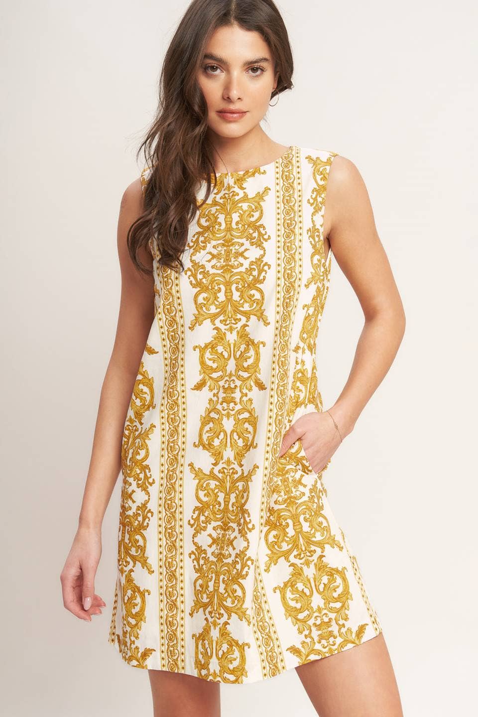 Golden Girl Shift Dress