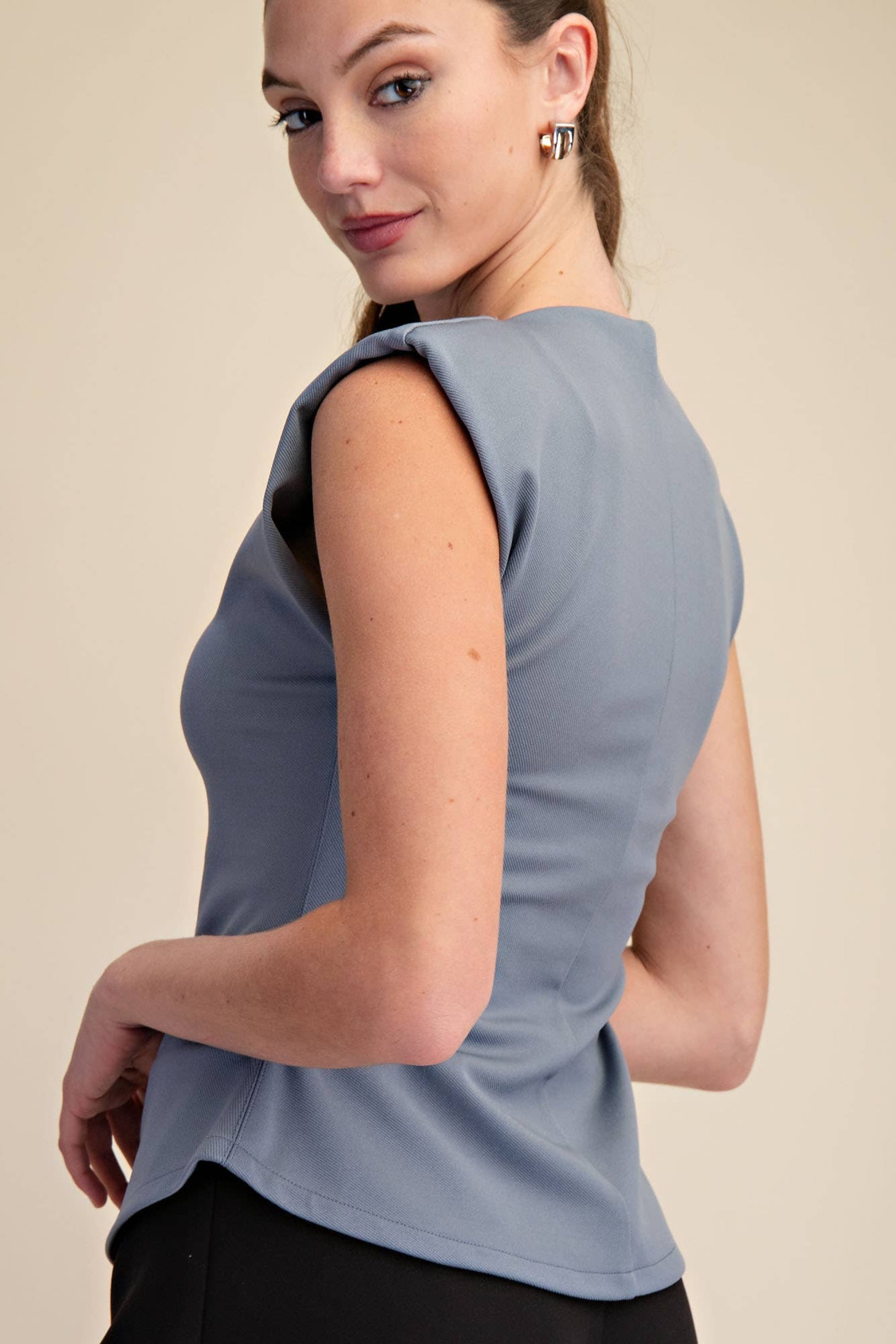 Peplum Slate Top