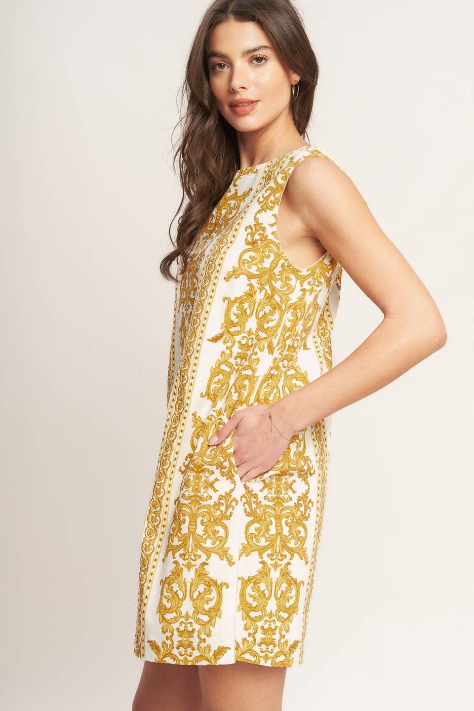 Golden Girl Shift Dress