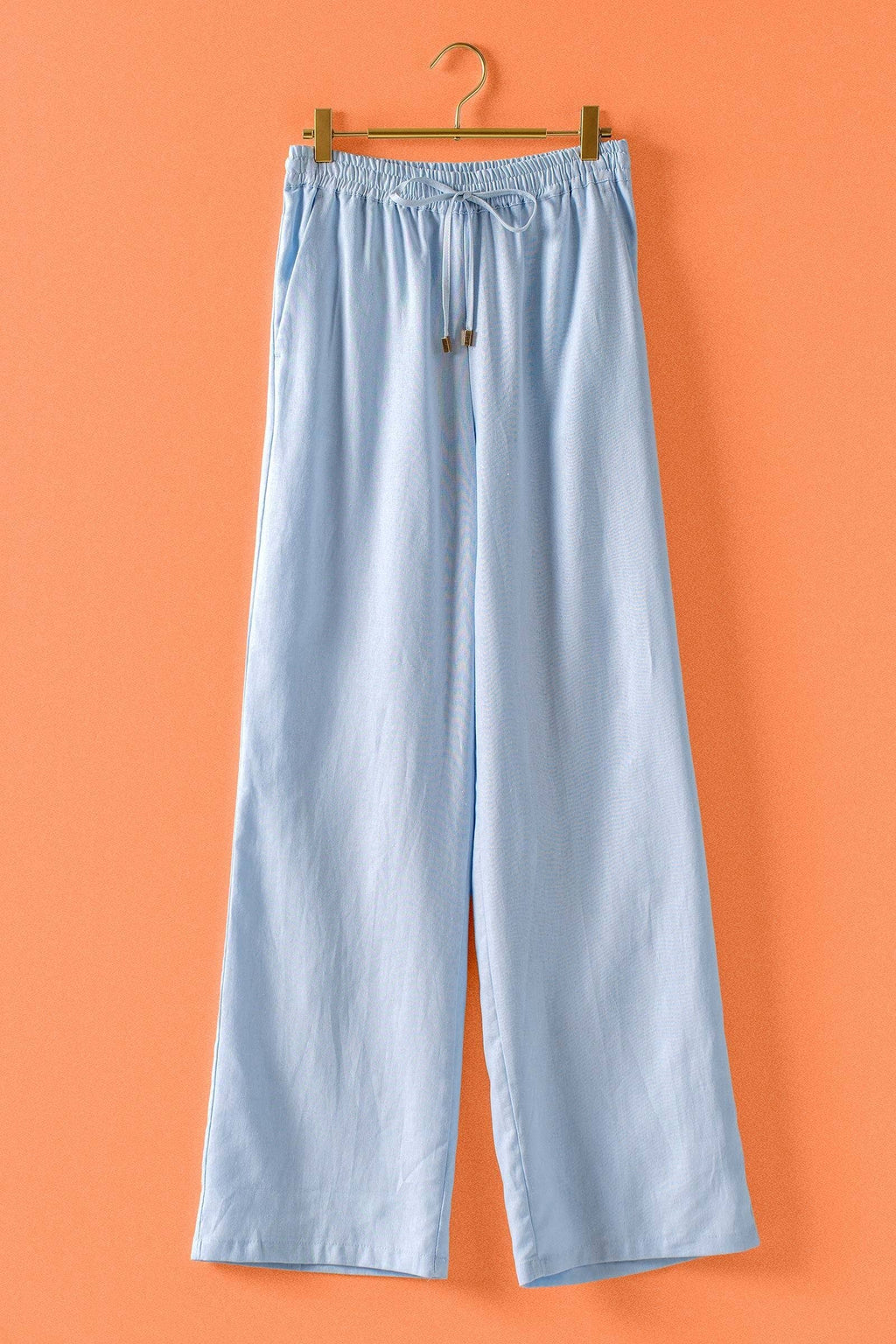 Linen Blend Wide Leg Pants