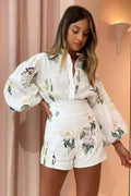 Floral Linen Short Set